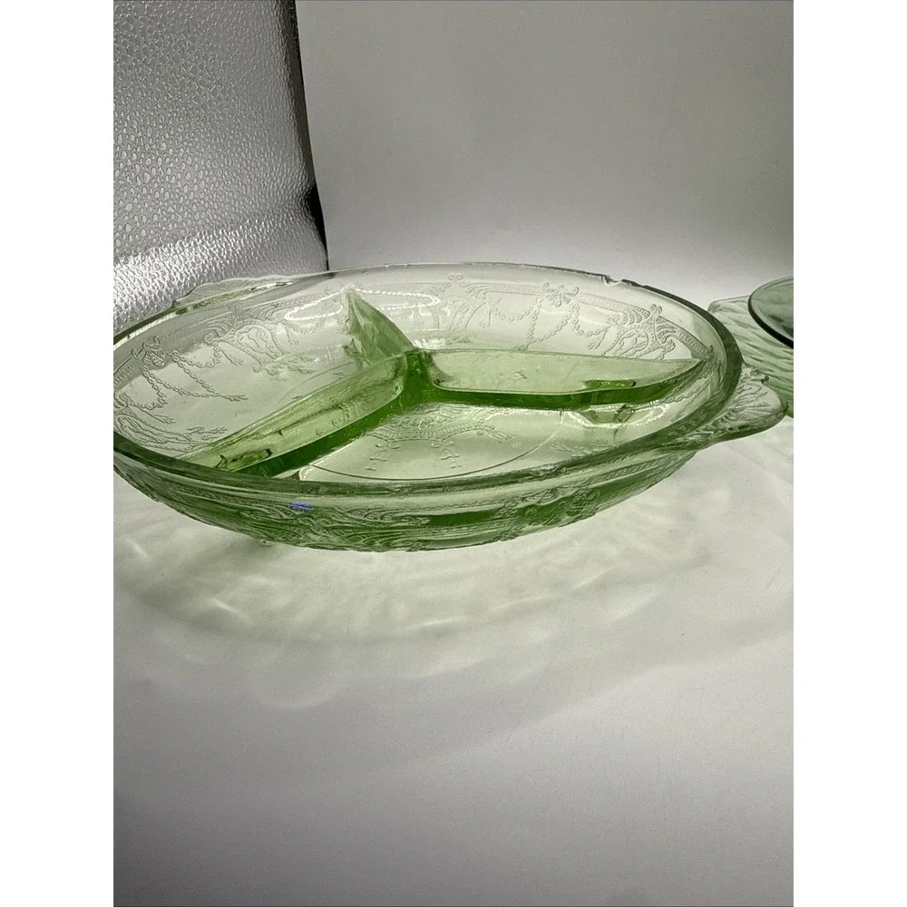 Vintage Uranium Green Depression Glass Mixed Lot  UV Glow (imperfections-read)